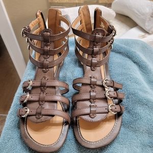 Womens zippered flat sandals